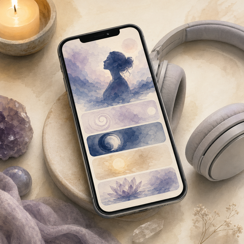 Hypnosis audio player illustration