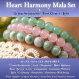 Heart Harmony 3-delige kristallen mala-armbandenset