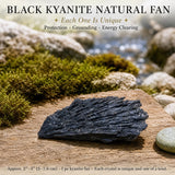Ventaglio naturale in cianite nera
