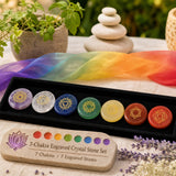 LOWEST PRICE - SALE GIFT IDEAS!-SAVE 70% TODAY - 7-Chakra Engraved Crystal Stone Set
