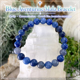 Mala Blue Aventurine armband með flauelspoka