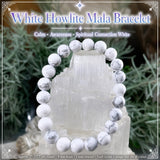 Mala White Howlite Armband med sammetspåse