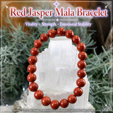 Mala rode jaspis armband met fluwelen zakje