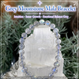Pulseira Mala Cinza Moonstone com Bolsa de Veludo
