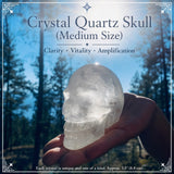 Crânio de cristal de quartzo (tamanho médio)