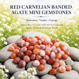 Mini pierres précieuses d'agate à bandes de cornaline rouge (lot de 50 grammes / 1,7 oz)