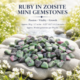 Ruby In Zoisite Mini Ædelsten (50 Gram / 1,7 oz. Parti)