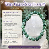 Mala Green Spot Jaspis armband med sammetspåse
