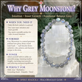 Pulseira Mala Cinza Moonstone com Bolsa de Veludo