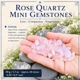 Rosenquarz Mini-Edelsteine (50 Gramm / 1,7 Unzen Menge)