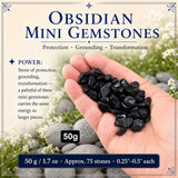 Obsidian mini ädelstenar (50 gram / 1,7 oz lot)