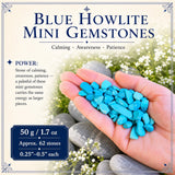 Blå howlit mini ædelsten (50 gram / 1,7 oz. parti)