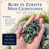 Ruby In Zoisite Mini Ædelsten (50 Gram / 1,7 oz. Parti)