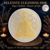 Disco detergente Selenite Chakra Fiore della Vita