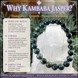 Pulsera Mala Kambaba Jaspe Con Bolsa De Terciopelo