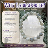 Mala Labradorite Bracelet With Velvet Pouch