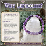 Mala Lepidolite Bracelet With Velvet Pouch