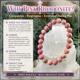 Mala roze rhodoniet armband met fluwelen zakje