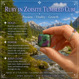 Ruby v Zoisite Tumbled Cube