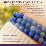 Mala Blue Aventurine armband með flauelspoka