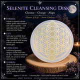 Selenit Flower Of Life Chakra Alignment Cleansing Disk