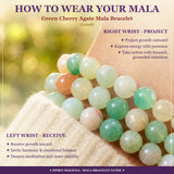 Pulseira Mala Verde Cereja Ágata Com Bolsa De Veludo
