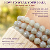 Mala Labradorite Bracelet With Velvet Pouch
