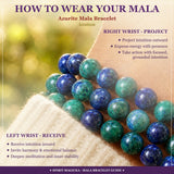 Mala Azurite armband með flauelspoka