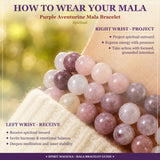 Mala Purple Aventurine Bracelet With Velvet Pouch
