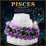 ♓ Pisces - February 19th - March 20th - Zodiac Astrology Crystal Bracelets Set