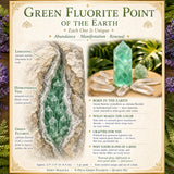 8-delad grön fluorit + kvarts set