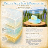 Opalite Peace Bear & Palmstone Set