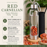 Red Carnelian Gem Pod Water Bottle. 💧