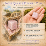 Cube roulé en quartz rose