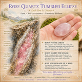 Ellipse roulée en quartz rose