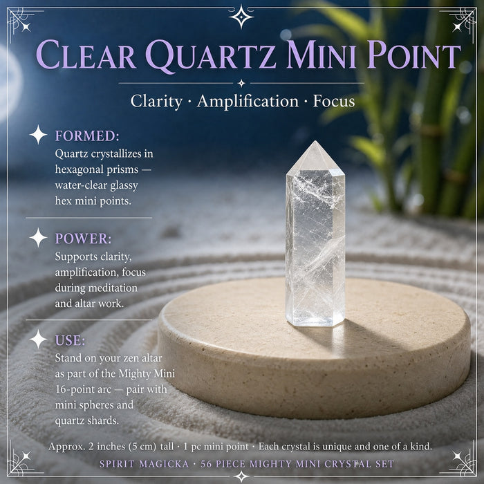 Water-clear quartz mini point