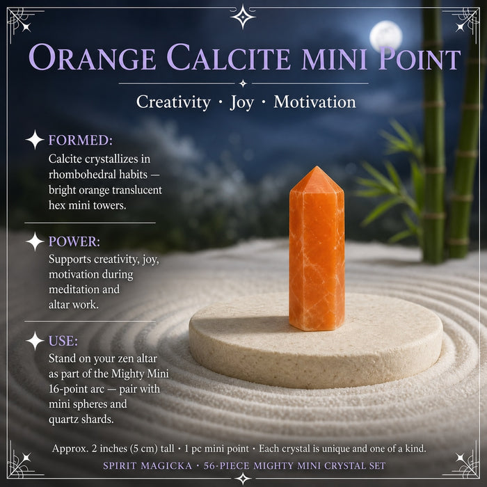 Bright orange calcite mini point