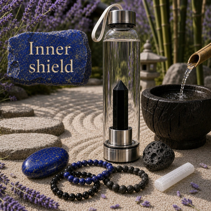 Obsidian Crystal Water Bottle Protection Set