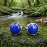 Classic Lapis Lazuli Silver Stud Earrings