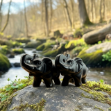 Crystal Animal Spirit Totems: Black Agate Elephant