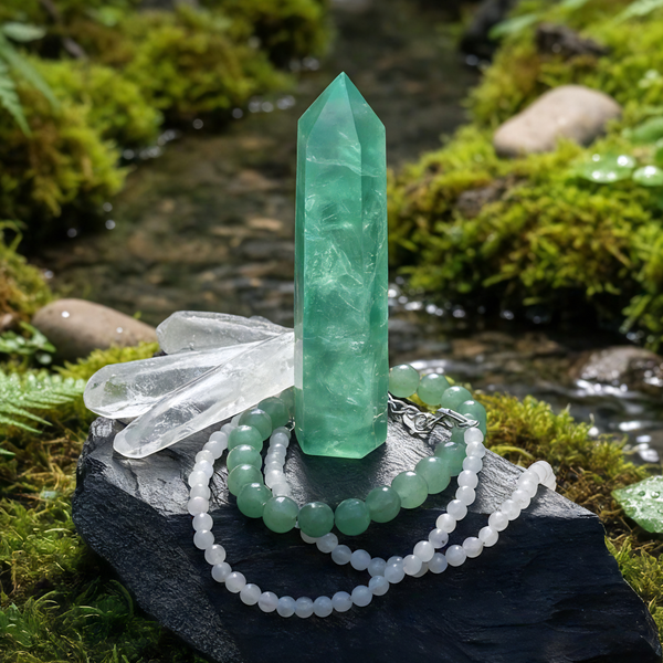 Green Fluorite Stone of Renewal Set - Black Friday Sale 70% Off