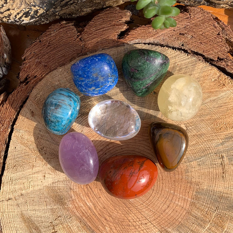 7 Chakra Tumbled Crystals Set PLUS Bonus Crystal+ Pouch