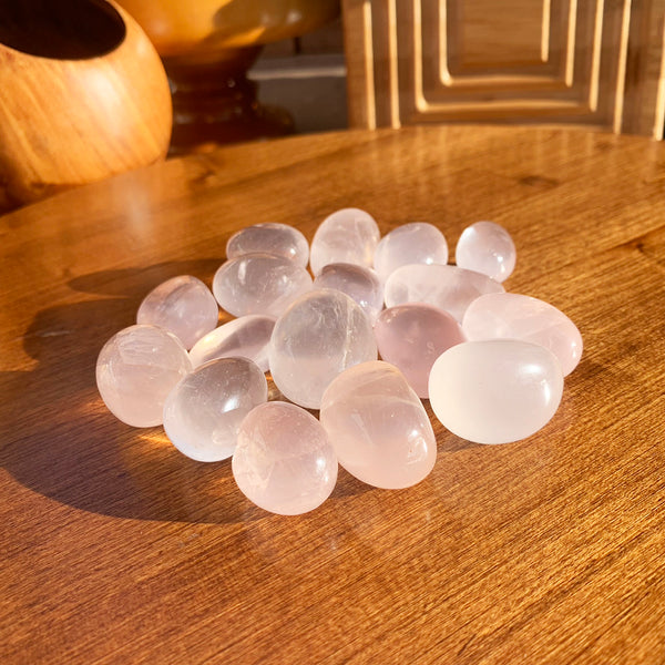 Ice Rose Quartz Tumbled Ellipse