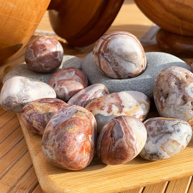 Mexican Lace Agate Tumbled Stone