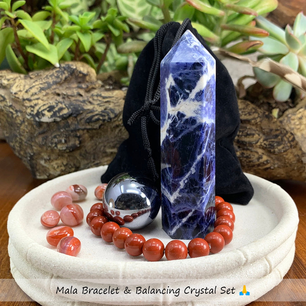 Mala Bracelet & Balancing Crystal Set 🙏 - 70% Off