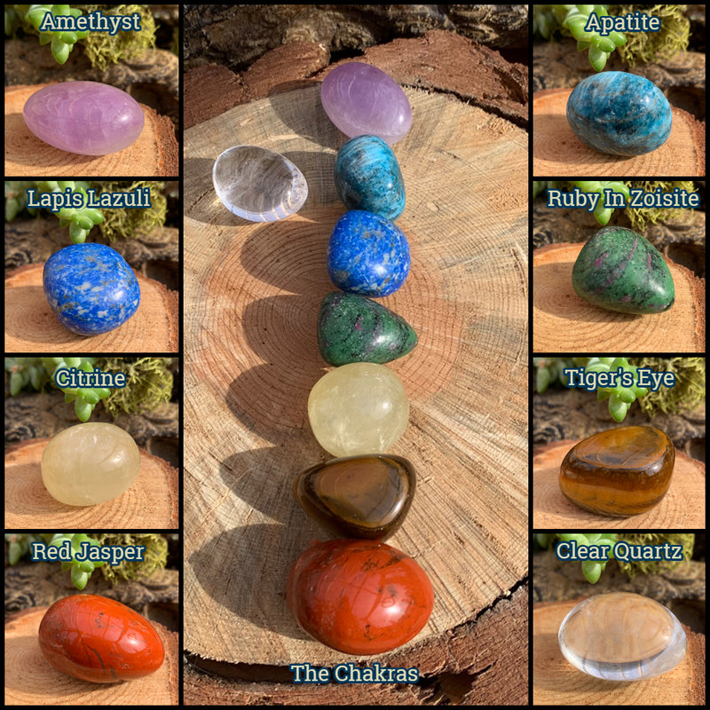 7 Chakra Tumbled Crystals Set PLUS Bonus Crystal+ Pouch