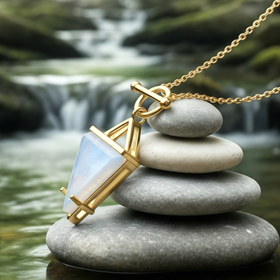 Moonstone & Gold Intuition Necklace -