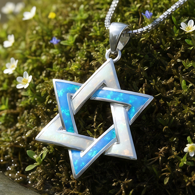 Opal Star of David/ Merkaba Necklace