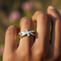 Opal Silver Ring of Faith