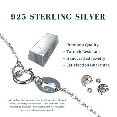 Moonstone & Silver Celestial Stud Earrings